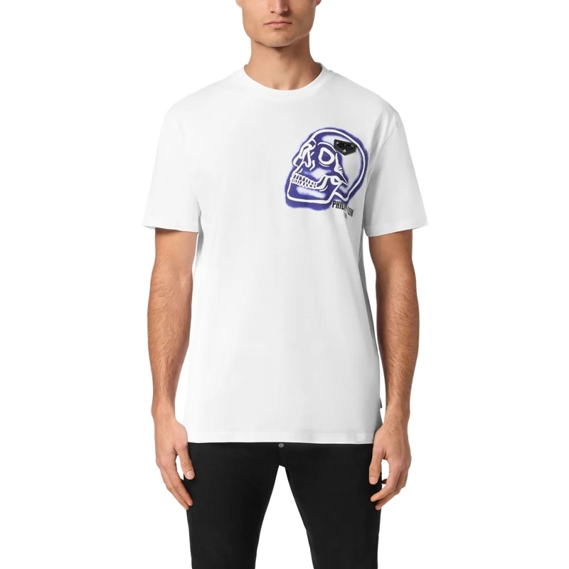 Philipp Plein T-Shirt T-Shirt Rundhalsausschnitt Ss Skull weiss(Image 3)