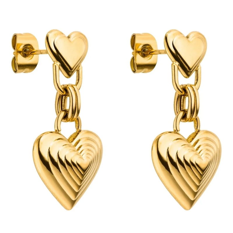 Purelei Ohrstecker Ohrringe Whispering Hearts gold