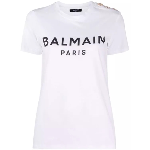 Balmain Paris Logo T -Shirt Print White White 