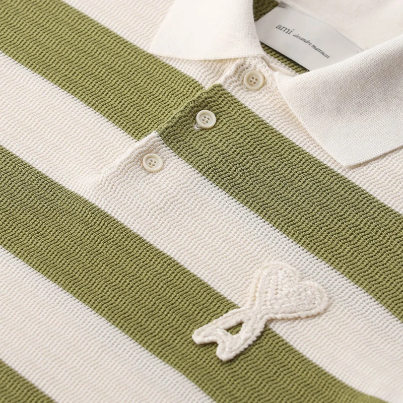 AMI Paris Poloshirt Poloshirt mit Logo grün(Image 4)