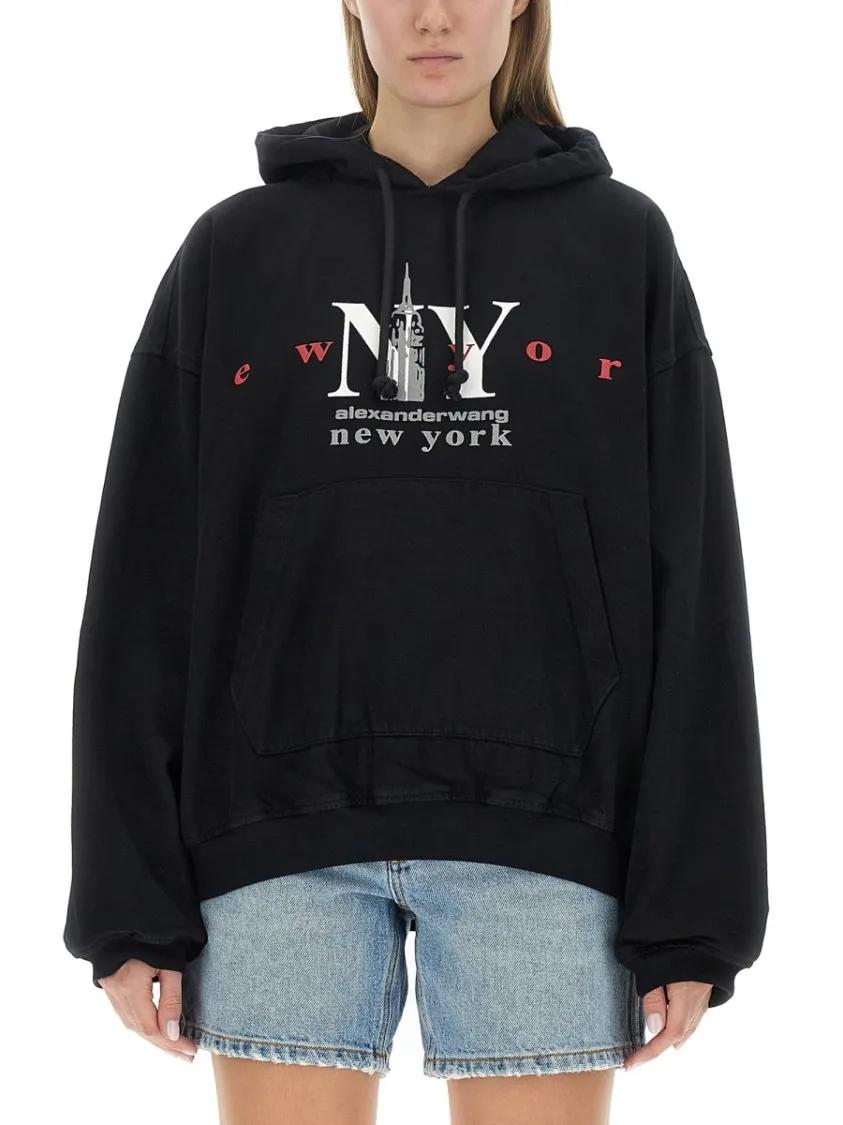 Thumbnail - Alexander Wang - Sweatshirt With Logo - Größe S - schwarz