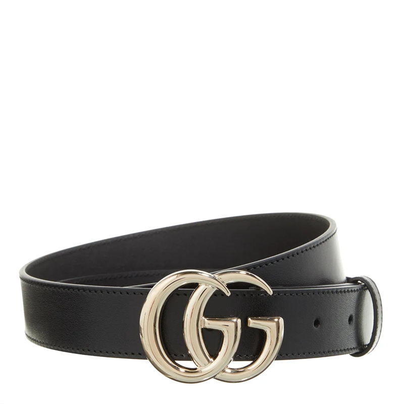 Gucci Leather Belt GG Marmont Thin Belt Black