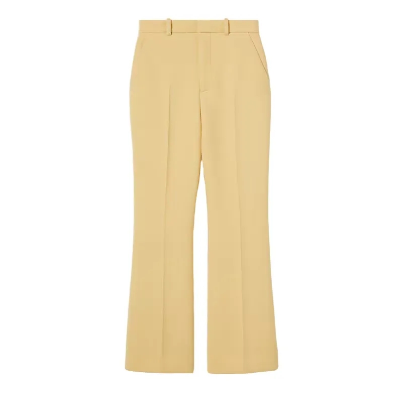 Gucci  Yellow Wool Trousers Brown