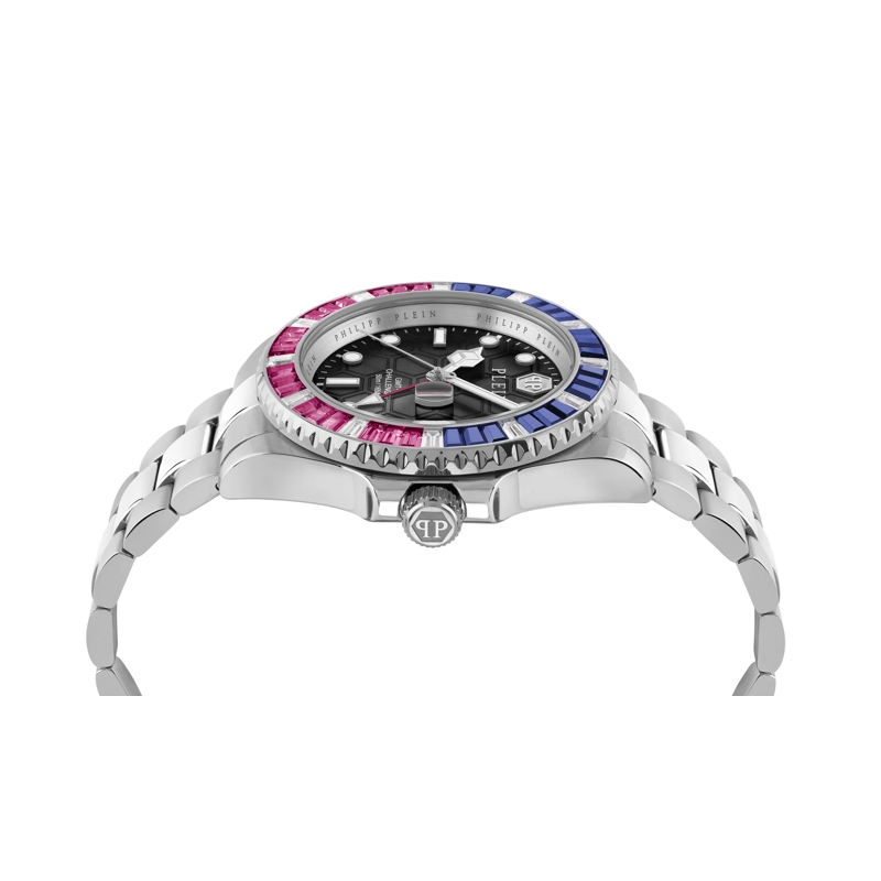 Philipp Plein Quarzuhr Quarz-Analoguhr Gmt-I Challenger Baguettes silber(Image 2)