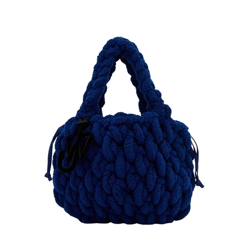 J.W.Anderson Small Blanket Shopper Crochet Bag Blue Draagtas