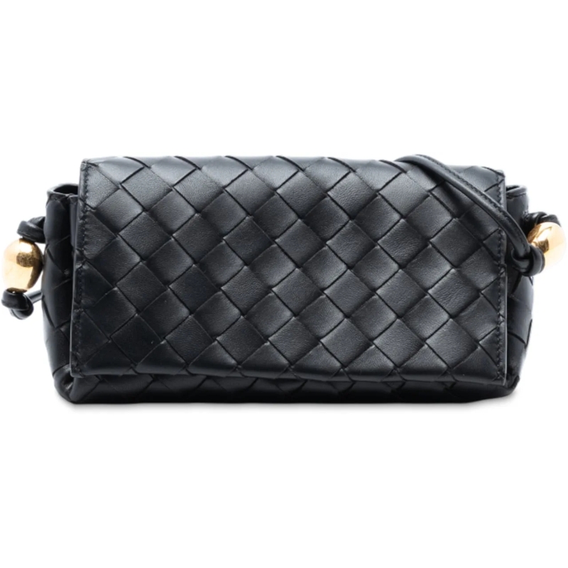 Bottega Veneta Schultertasche Nappa Intrecciato Pouch On Strap Crossbody schwarz