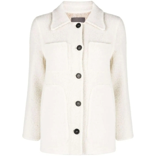 Lorena Antoniazzi  Single-Breasted Wool-Blend Coat White