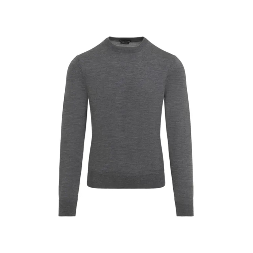 Tom Ford Merino Wool Round Sweater Grey 