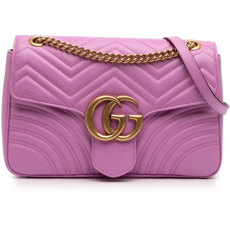 Gucci Schultertasche Large GG Marmont Matelasse Leather Shoulder Bag rose