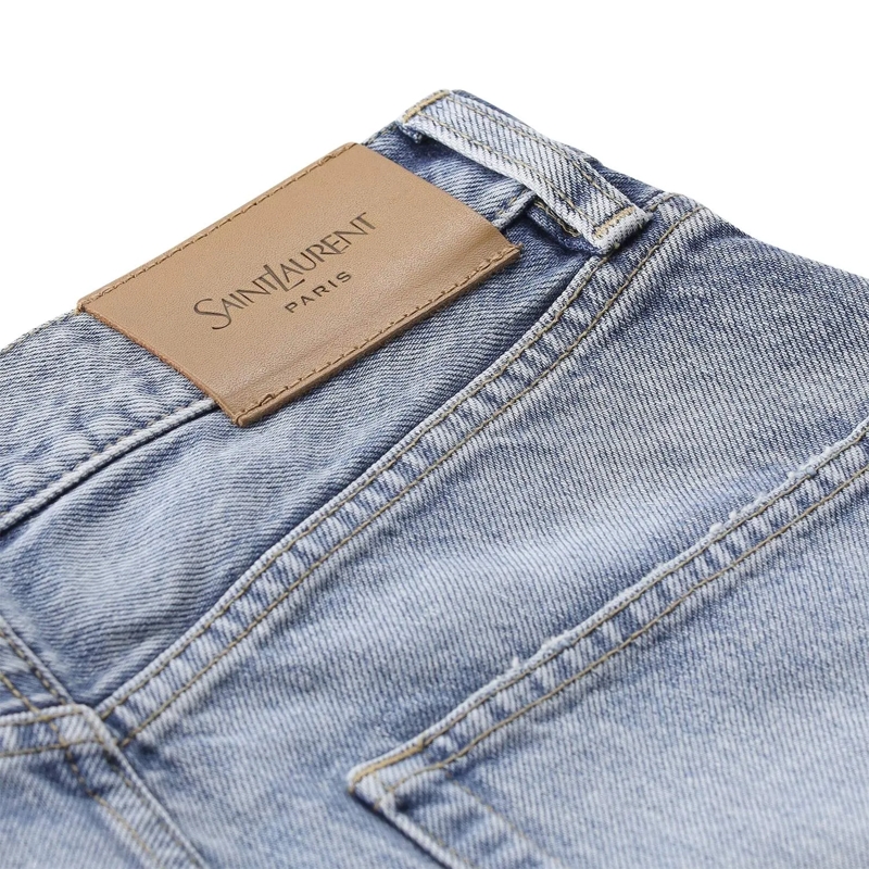 Saint Laurent Jeans Cropped Slim-Fit Jeans blau(Image 5)