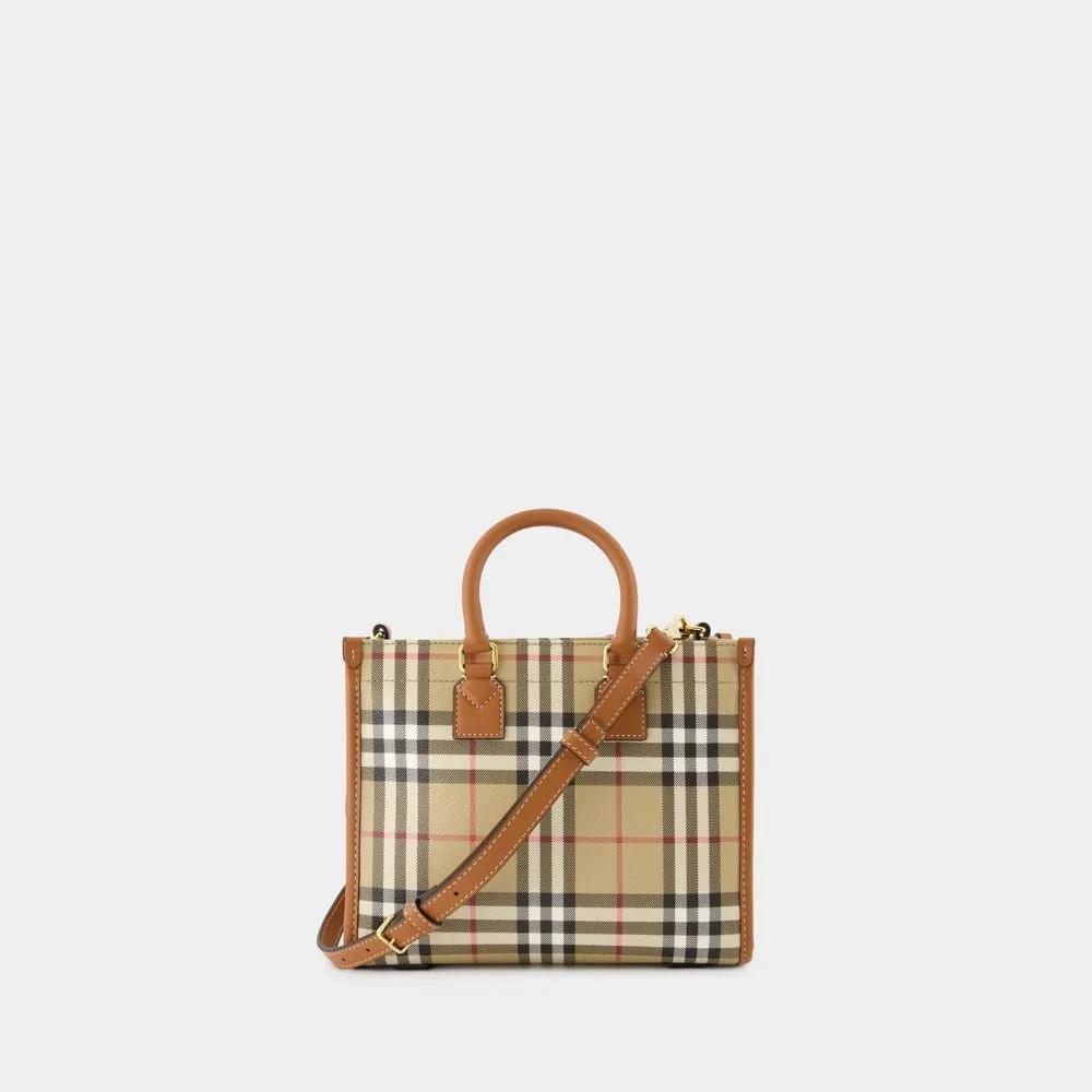 Burberry Totes & shoppers Mini Freya Shopper Bag Synthetic Leather Brown in bruin