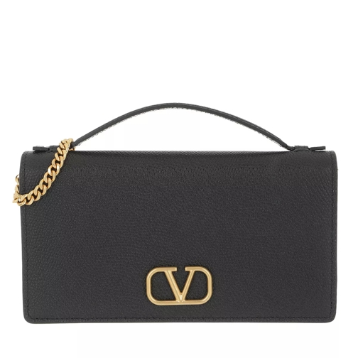 Valentino Garavani Wallet On Chain Calfskin Black Pochette