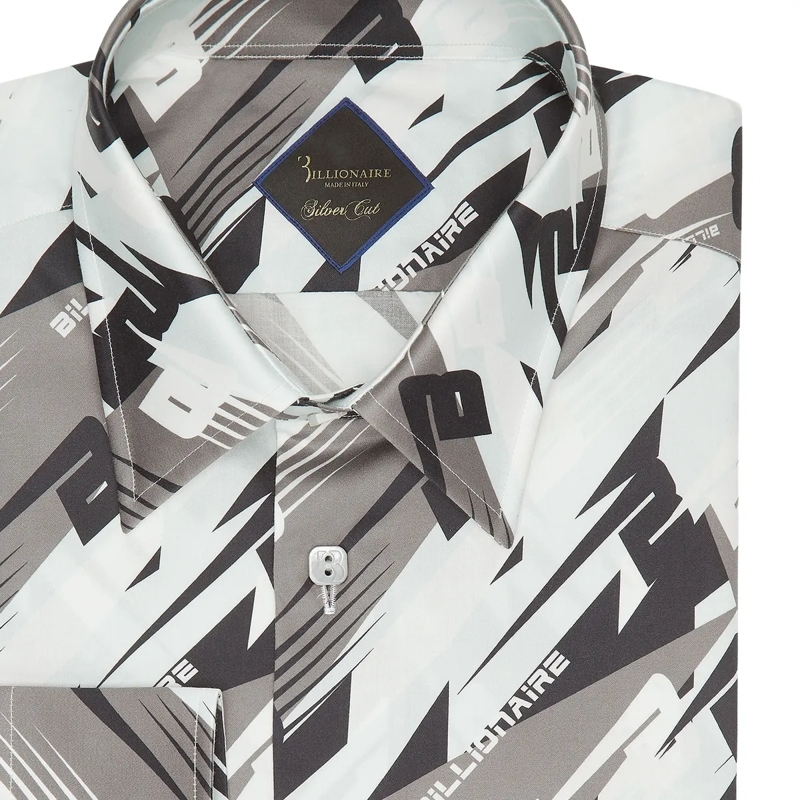 BILLIONAIRE Hemd Hemd Slim Fit Racing grau(Image 5)