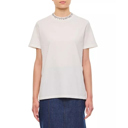 Golden Goose Regular Distressed Cotton T-Shirt With Embroidery White 