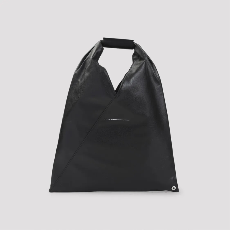 MM6 Maison Margiela Sac à bandoulière Triangular Black Handbag With Structured Handle Black