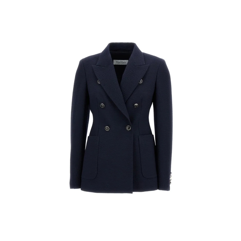 Max Mara Blazer Seersuker Blazer Blue