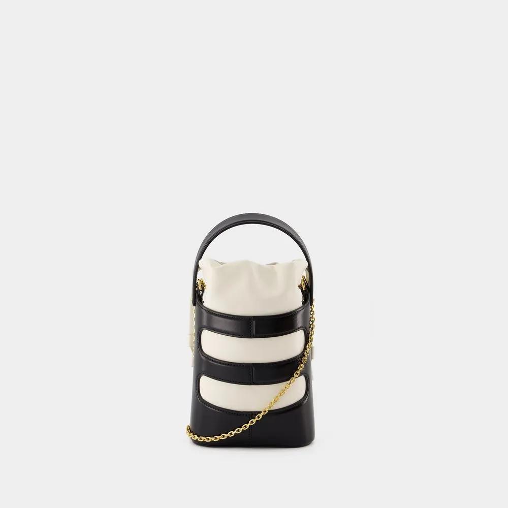 Alexander mcqueen Bucket bags The Rise Mini Crossbody Leather Black in beige