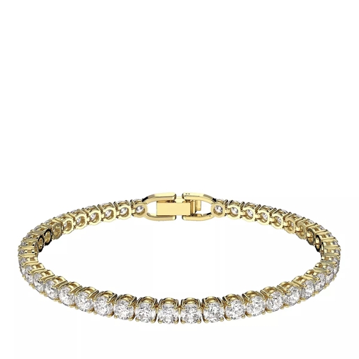 Swarovski Tennis Deluxe Round cut Gold-tone plated White Bracelet