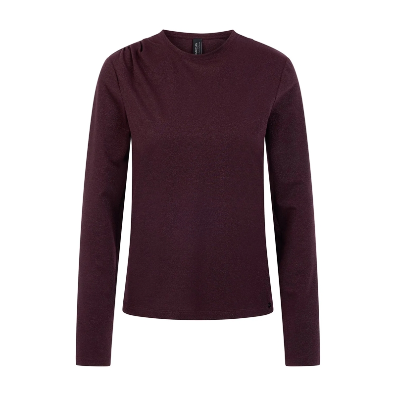 Marc Cain T-shirt Langarmshirt mit Raffungen lila