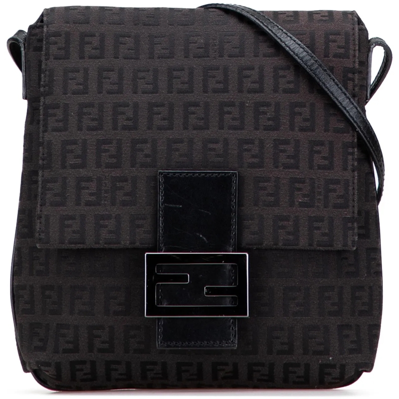 Fendi Schultertasche Zucchino Canvas Crossbody braun