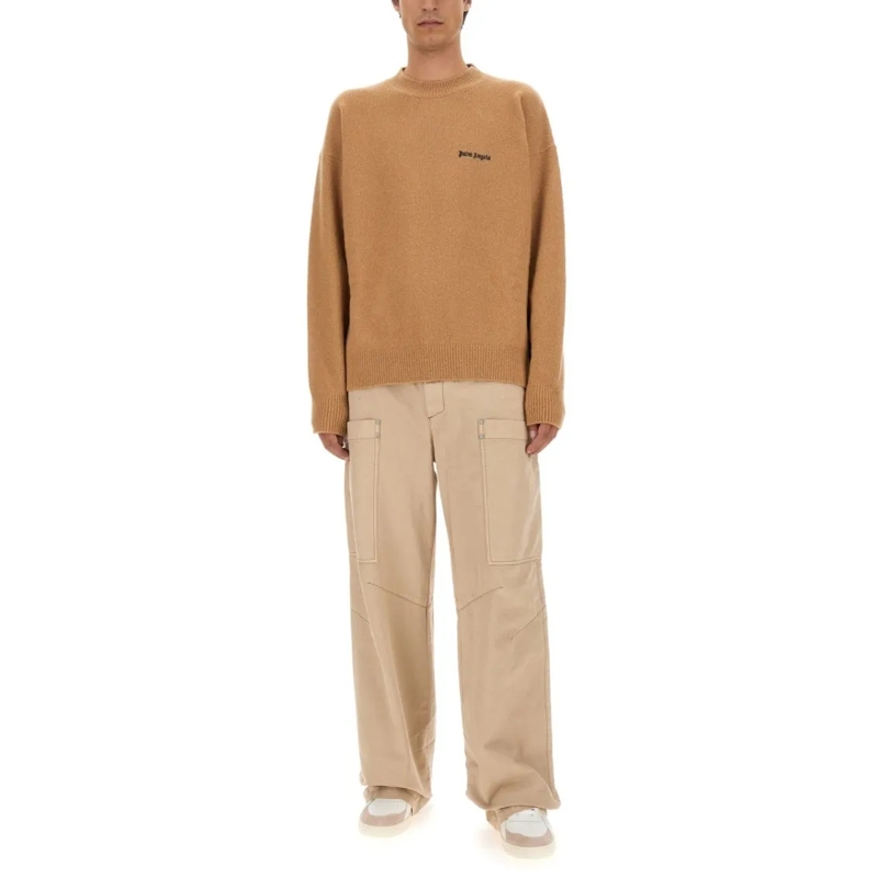 Palm Angels Pullover Jersey With Logo Neutrals (Image 2)