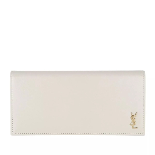 Saint Laurent YSL Wallet Leather Crema Soft Portemonnaie mit Überschlag