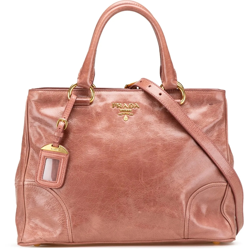 Prada Schultertasche Vitello Shine Satchel rose