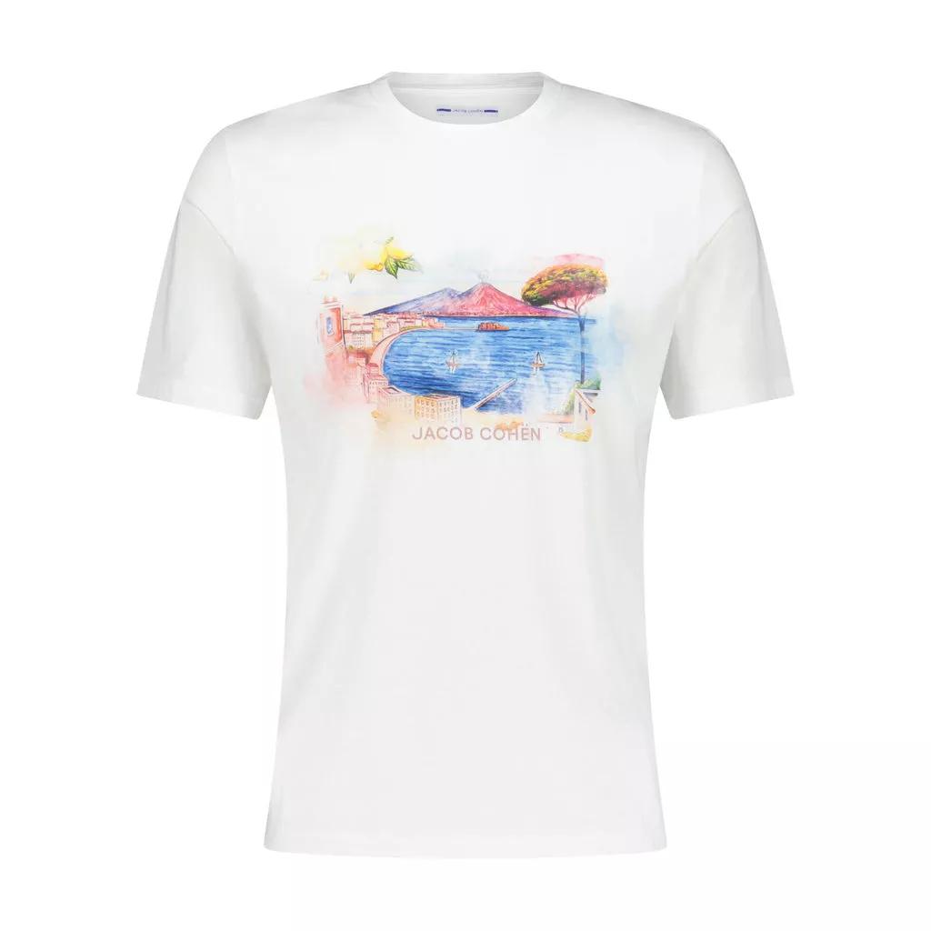 Jacob Cohen - T-Shirt mit Print - Größe XXL - white