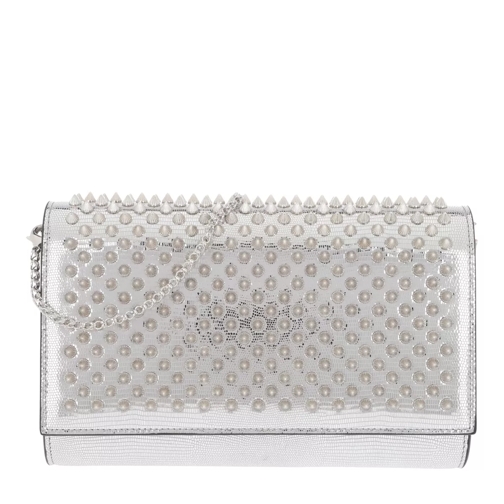 Christian Louboutin Paloma Silver Spikes Clutch Silver Clutch