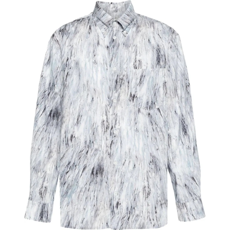 Marni T-shirt L/s Shirt Poplin Frost mehrfarbig