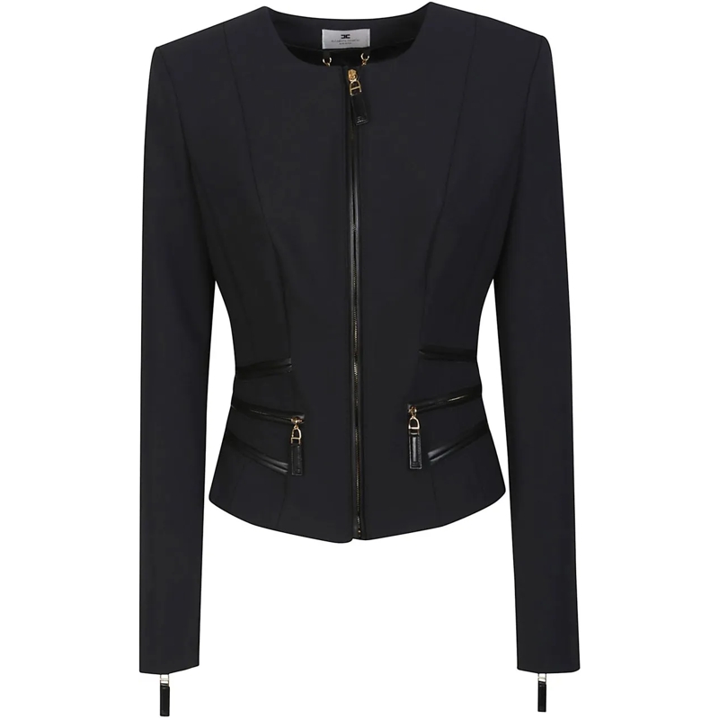 Elisabetta Franchi Veste de transition Jacket Black schwarz