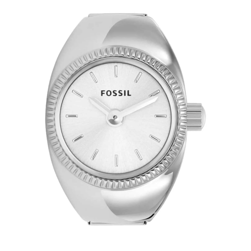 Fossil Watch Ring Two-Hand Stainless Steel Silver Quartz Watch