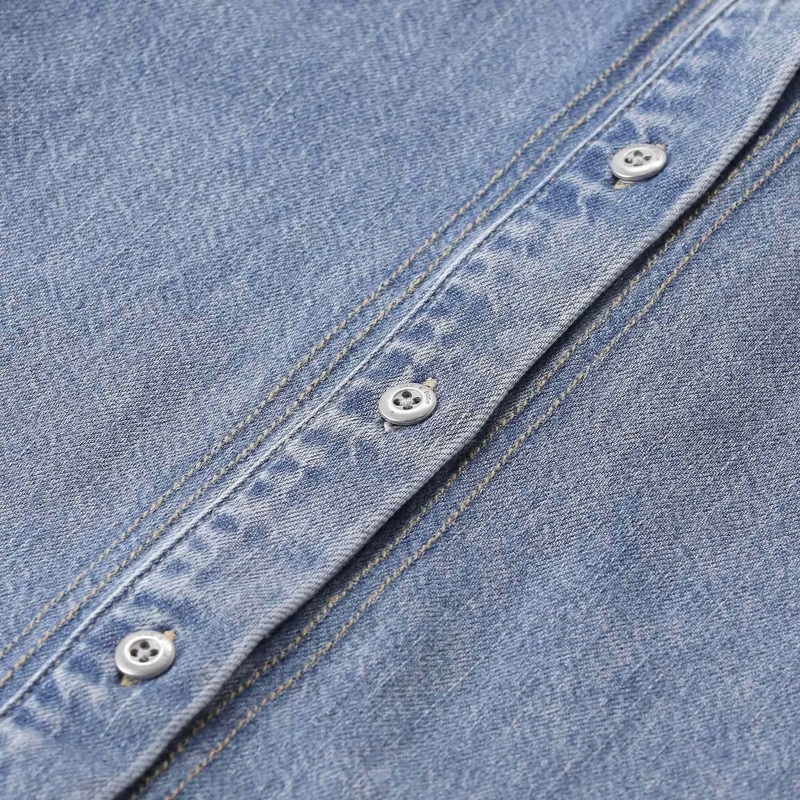 Rag & Bone Blouse Kurzarmbluse aus Denim blau(Image 3)