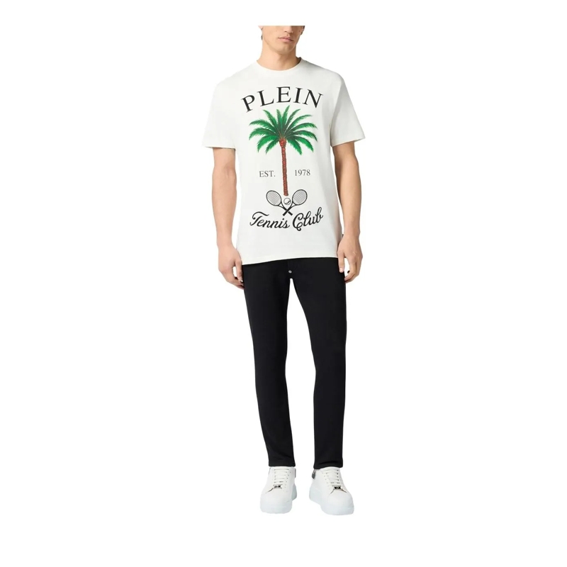 Philipp Plein T-Shirt Round Neck T-Shirt Tennis Club Stones weiss(Image 3)