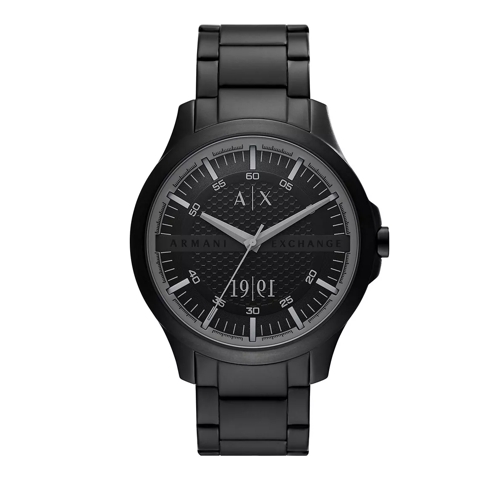 Armani Exchange Three-Hand Date Stainless Steel Watch Black Quartz Horloge