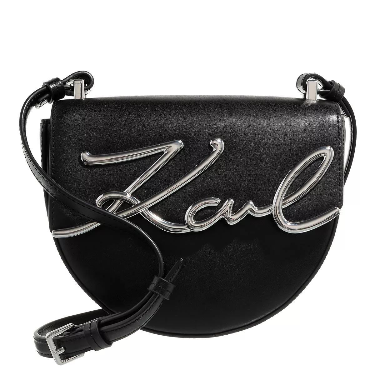 Signature Small Saddle Bag Black Crossbody Bag