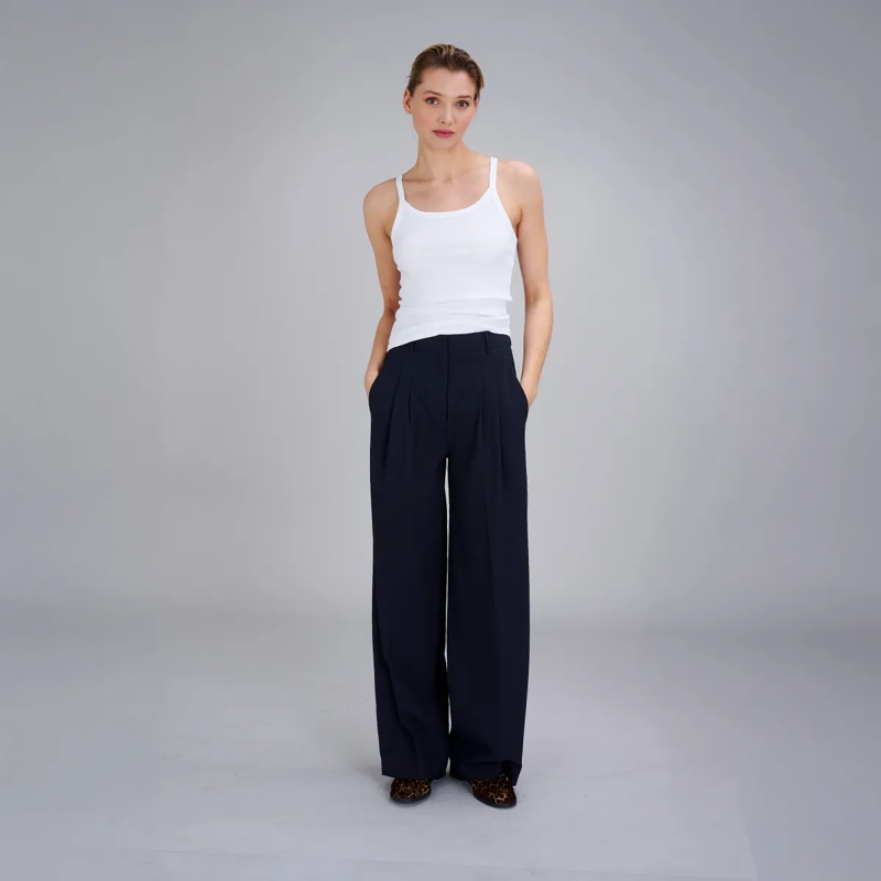 True Religion Hose - Gerades Bein- Buntfalte- Bügelfalte- Unifarbe blau(Image 2)