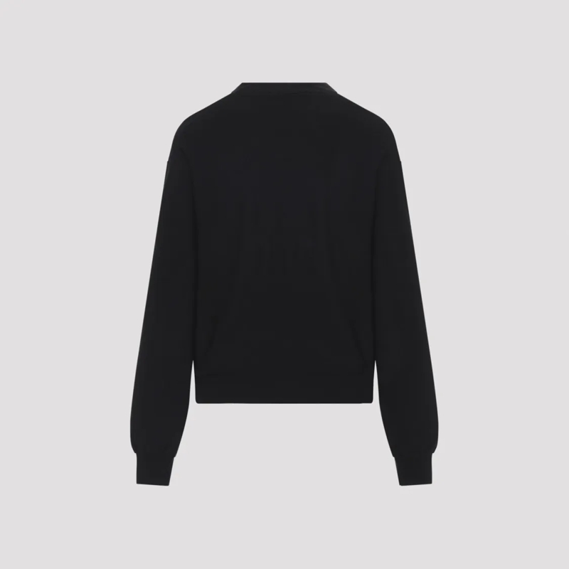 Lemaire Strickjacke Black Cardigan Sweater With V-Neckline And Ribbed  Black