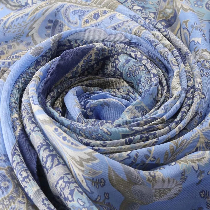 Etro Écharpe en laine Schal mit Paisley-Muster blau(Image 2)