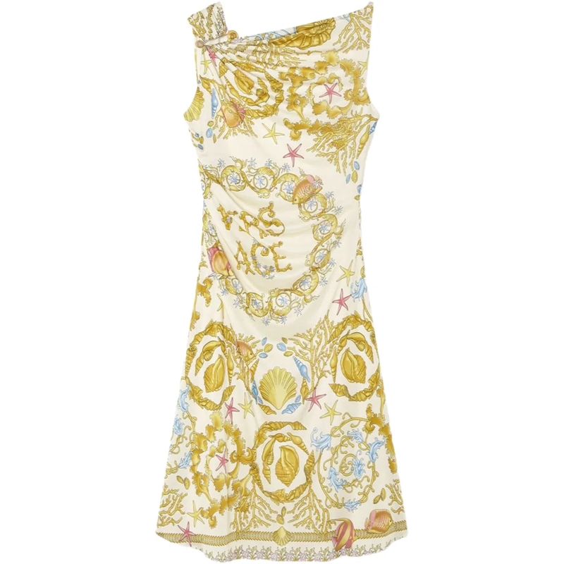 Versace Midikleid Dresses Golcrema mehrfarbig