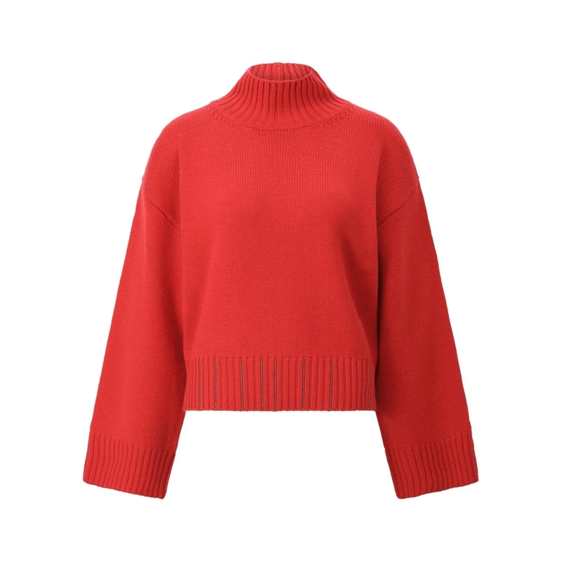Fabiana Filippi Trui Strickpullover mit Stehkragen Rot