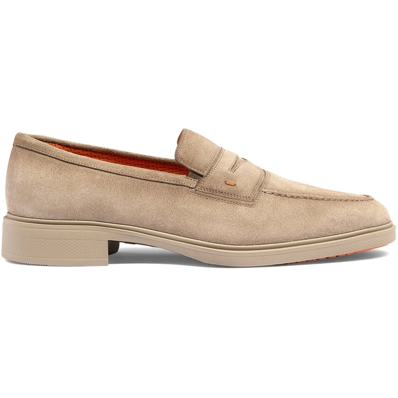 Santoni Loafer Men's suede Easy loafer weiß