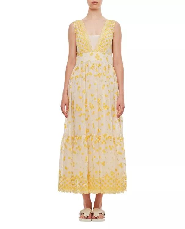 Pero - San Gallo Embroidered Maxi Dress - Größe 40 -