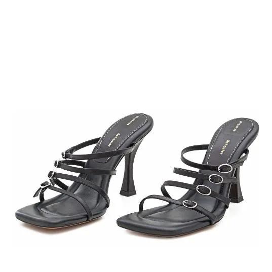 Proenza Schouler Sandalen & Sandaletten - 95mm Leather Sandals - Gr. 37 (EU) - in Schwarz - für Damen