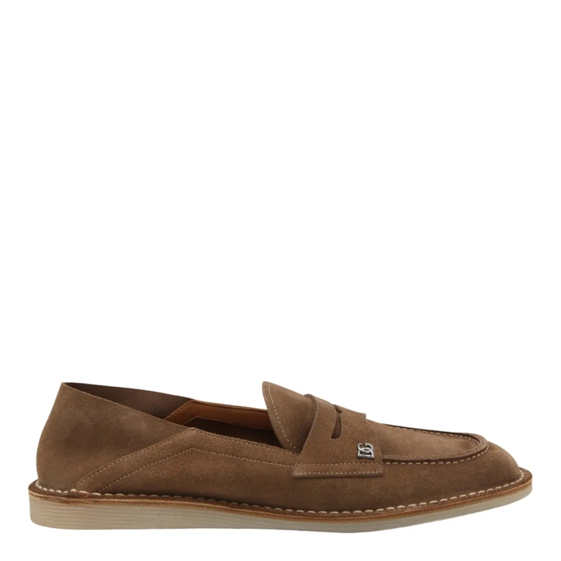 Dolce&Gabbana Loafer Classic Suede Loafers With Penny Strap Brown