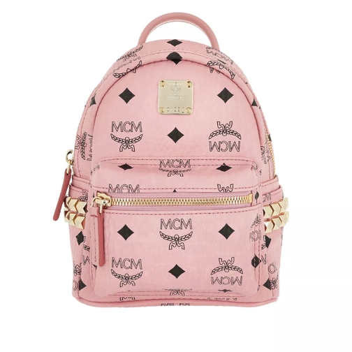 MCM Stark Backpack Studded Visetos X-Mini Soft Pink Backpack