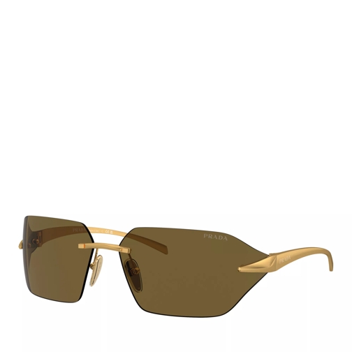 Prada 0PR A55S Satin Yellow Gold Sunglasses