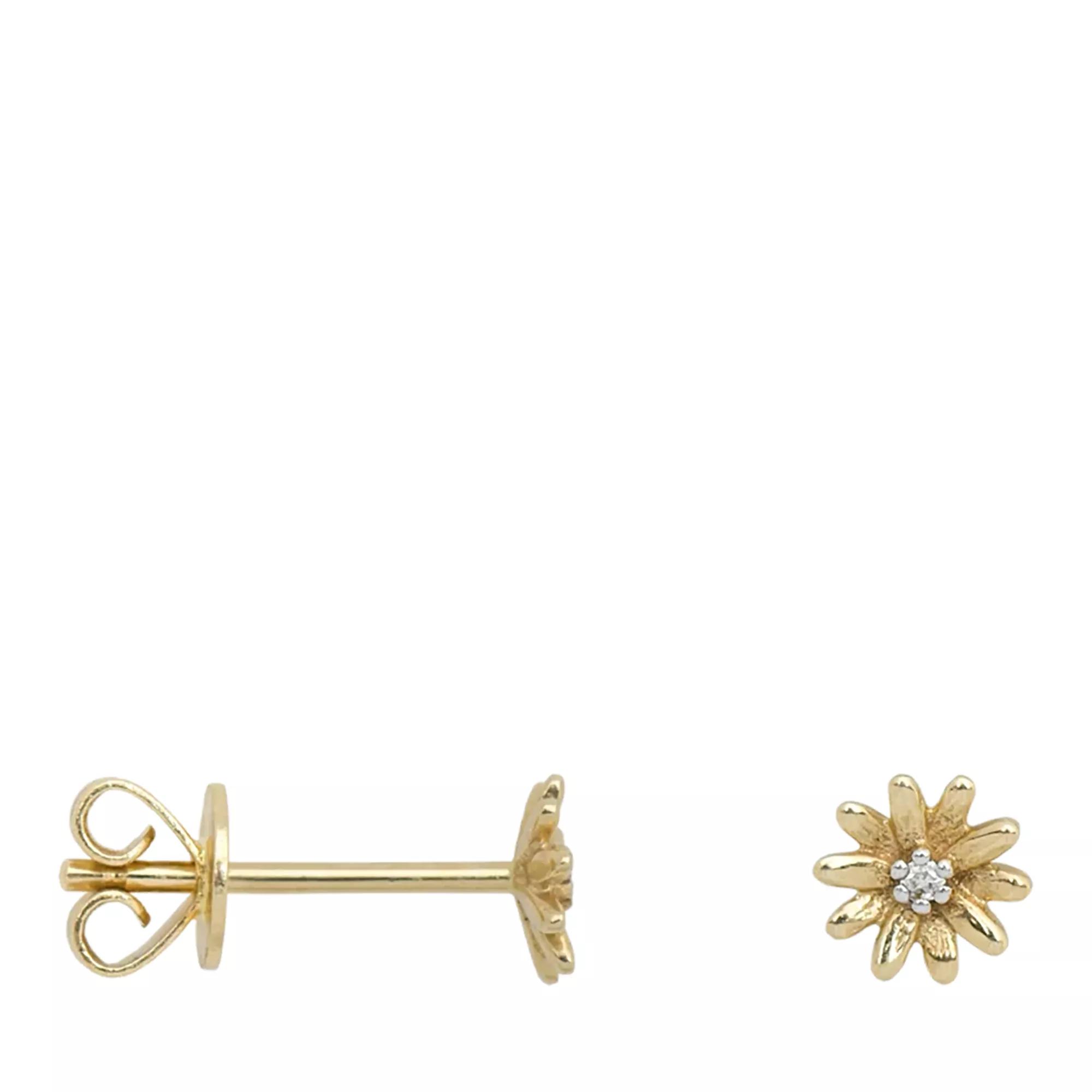 Anna+Nina Ohrringe - Single Flower Stud Diamond 14K - Gr. unisize - in Weiß - für Damen