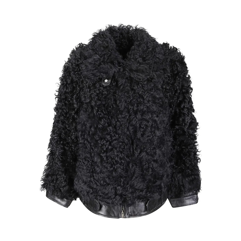 Golden Goose Jas in omgekeerd lam Journey W's Osanne Curly Jacket Black