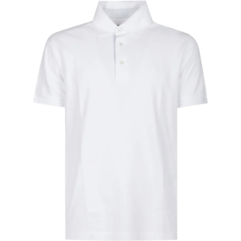 Etro  Roma Short Sleeve Printed Details Polo Shirt White weiß